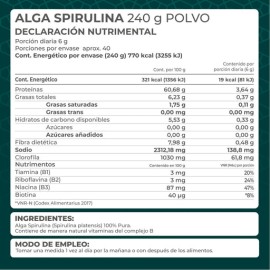KIT 2 PIEZAS - Alga Spirulina bolsa 240g