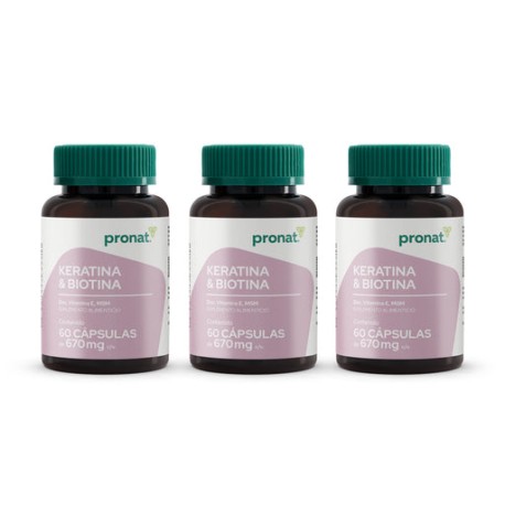 KIT 3 PIEZAS - Keratina & Biotina 60 Cápsulas